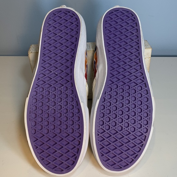 Vans Classic Slip-On Iridescent Sparkle Flame Rainbow White NWT - Picture 6 of 10